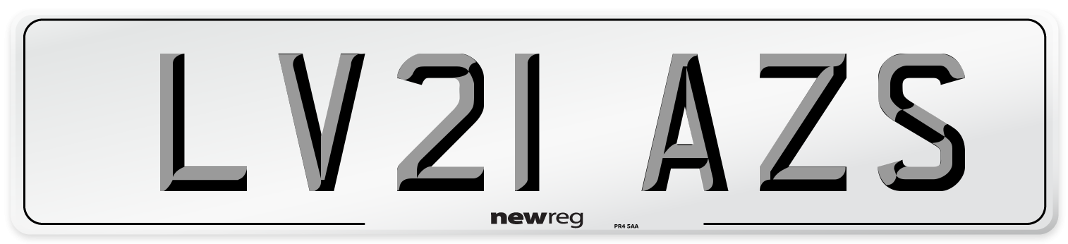 LV21 AZS Number Plate from New Reg